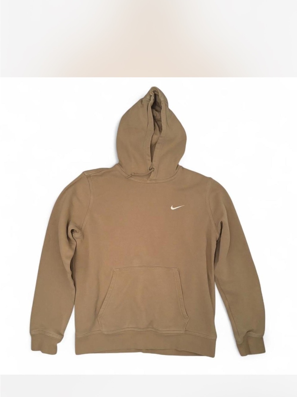 Nike Brown Men's Pullover Hoodie with White Swoosh